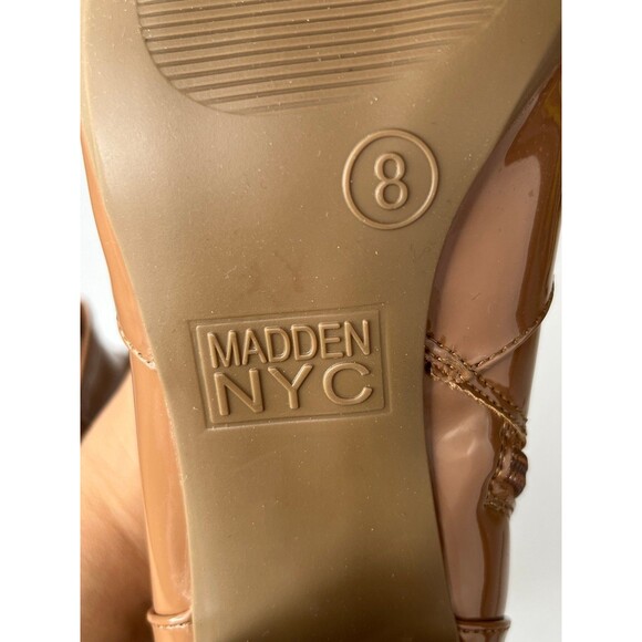 NIB Women's Madden NYC Side Zip Heeled Bootie Shoes-Caramel Size 8 #332 - Picture 11 of 12